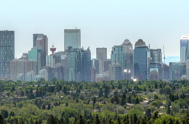Calgary skyline at dusk
