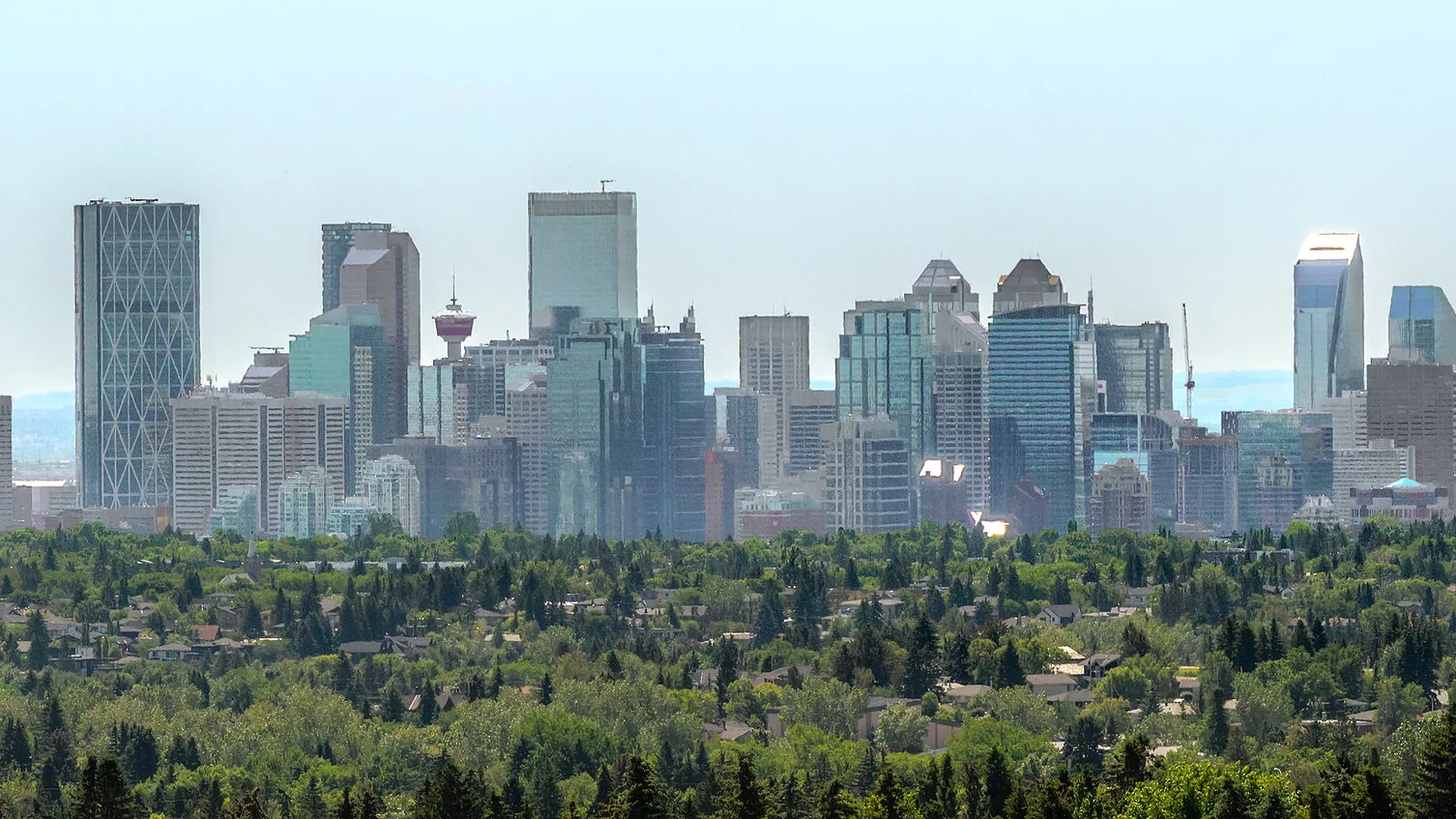 Calgary skyline at dusk